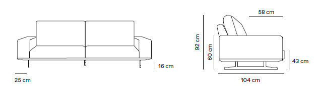 Medidas sofá MK. 1600
